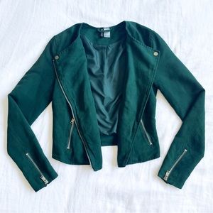 Emerald Green Zip Up Jacket